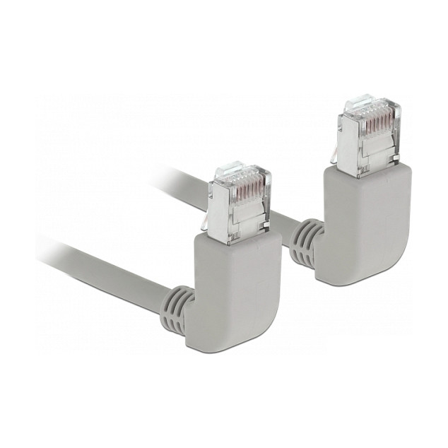 Mrežni kabel DELOCK RJ45 Cat.6A S/FTP 0.5m (kutni gore/gore, LSZH)-0