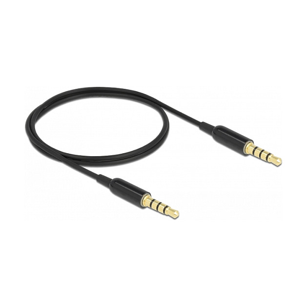 Audio kabel DELOCK 3.5mm 4-pinski M/M Ultra Slim (0.5m, pozlaćeni konektori)-0