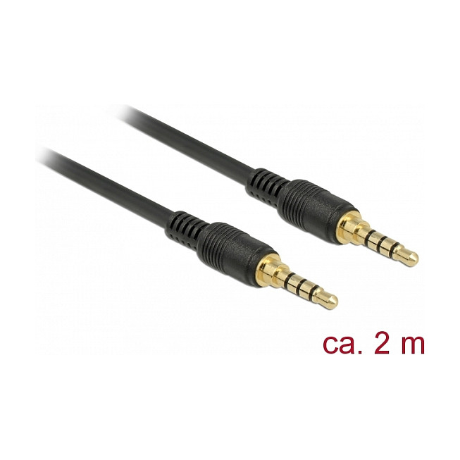 Audio kabel DELOCK 3.5mm 4-pinski (M/M), 2m, crni-0