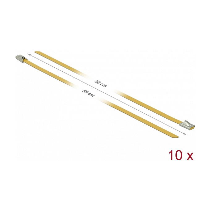 DELOCK Vezice za kablove od nehrđajućeg čelika 500x4.6mm žute (10 kom)-1