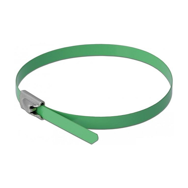Delock vezice za kabele od nehrđajućeg čelika 500x4.6mm zelene (10 kom)-0