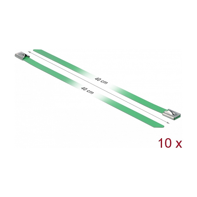 Vezice za kabele DELOCK od nehrđajućeg čelika 400 x 7.9 mm zelene (10 kom, 135 kg)-1