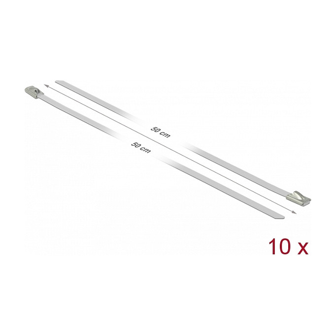 DELOCK Inox vezice s poliesterskim premazom 500 x 4.6 mm bijele (10 komada)-1