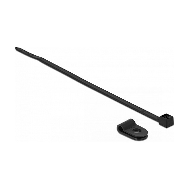 Delock set nosača i vezica za kabele 100 kom (rupa 3.2 mm, 100x2.5 mm) crni
