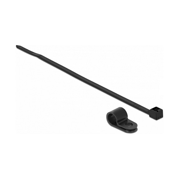 Delock Nosač za Vezice 7.9 mm s Vezicom (250 x 3.6 mm), 10 komada, crni