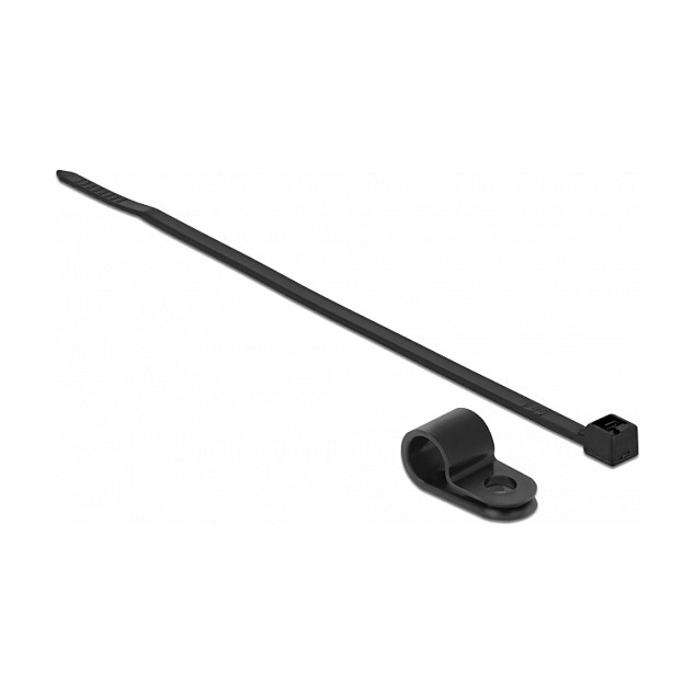 DELOCK Kabelska obujmica 9.5 mm s vezicom 200x4.8mm crna (10 komada)