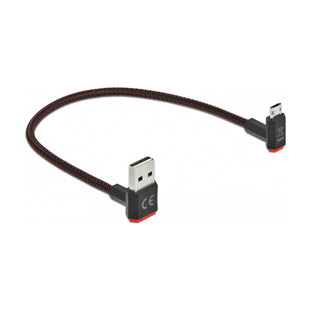 Delock EASY-USB 2.0 kabel A na Micro-B kutni (gore/dolje) 0.2m crni (85264)-1