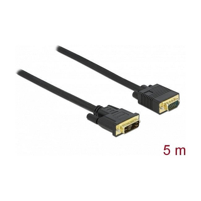 DVI na VGA kabel DELOCK DVI-A (12+5) na VGA, 5m-1