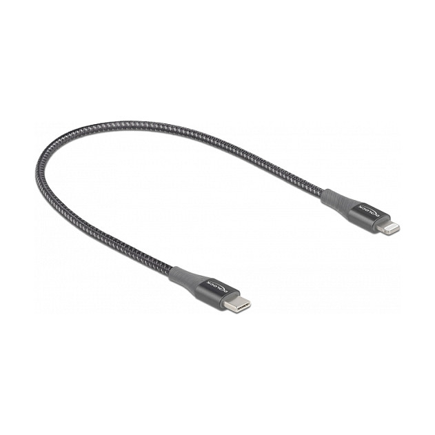 Delock USB-C na Lightning kabel 0.5m sivi (MFi certificiran, PD 87W)