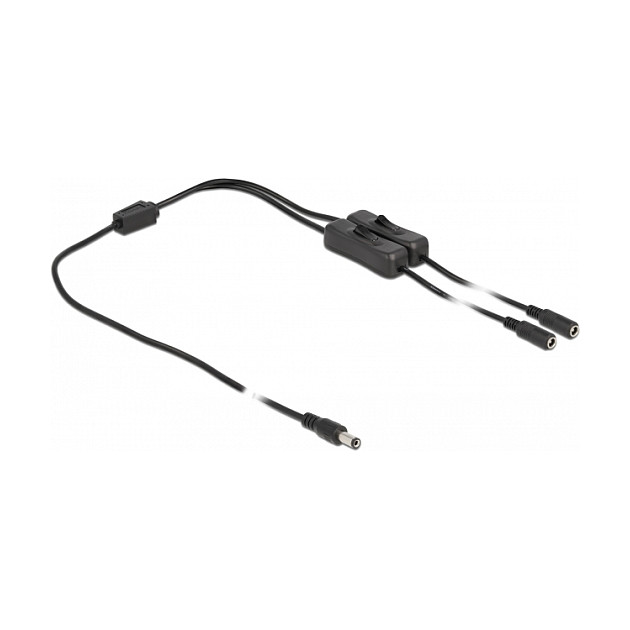 DC kabel razdjelnik DELOCK 5.5 x 2.1 mm na 2x DC utičnice s prekidačem (1 m, 24V, 4A)-1