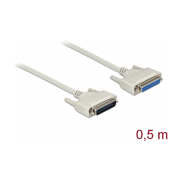 Serijski kabel DELOCK D-Sub 25-pinski (M/Ž), 0.5m-0