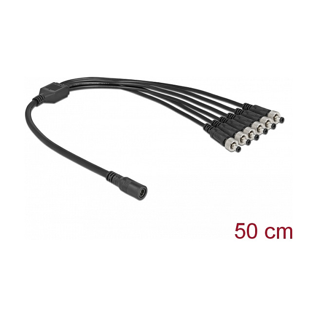 DELOCK DC razdjelni kabel za napajanje 5.5 x 2.1 mm (1x ženski na 6x muški, 30 cm)