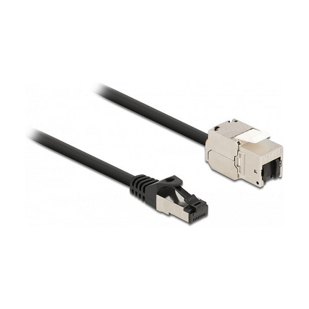 Mrežni kabel DELOCK Cat.6A S/FTP (RJ45 na Keystone, 5m, LSZH) crni-0