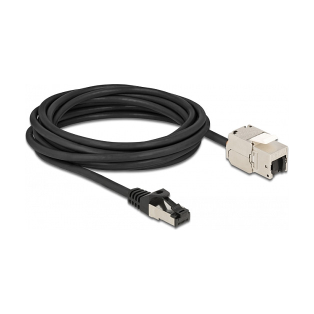 Mrežni kabel DELOCK Cat.6A S/FTP (RJ45 na Keystone, 5m, LSZH) crni-1