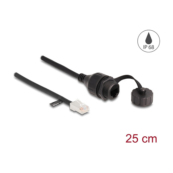 Mrežni kabel DELOCK RJ45 Cat.5e FTP produžni za ugradnju (IP68, 25 cm)-1