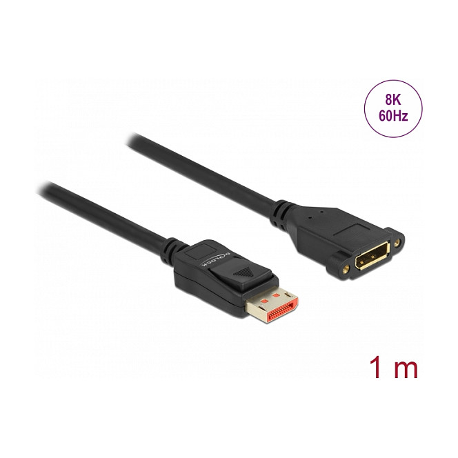 Delock DisplayPort 1.4 produžni kabel za ugradnju (M/Ž) 1m (8K 60Hz, DP 1.4, pozlaćeni konektori)-1