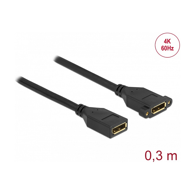 Delock DisplayPort 1.2 produžni kabel (Ž/Ž) za ugradnju, 4K 60Hz, 30 cm (87099)-1