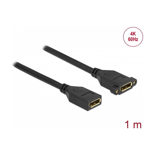 Delock DisplayPort 1.2 kabel za ugradnju (F/F) 1m, 4K 60Hz (87100)-1