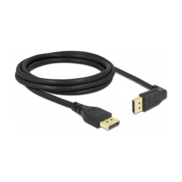 DELOCK DisplayPort 1.4 kabel 8K 60Hz 2m (ravni na 90° kutni konektor)