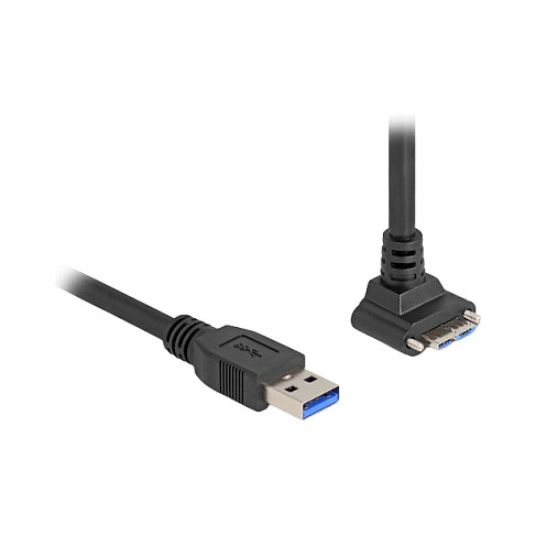 USB Kabel DELOCK USB-A na Micro-B 5 Gbps (1m, 90° kutni, s vijcima)