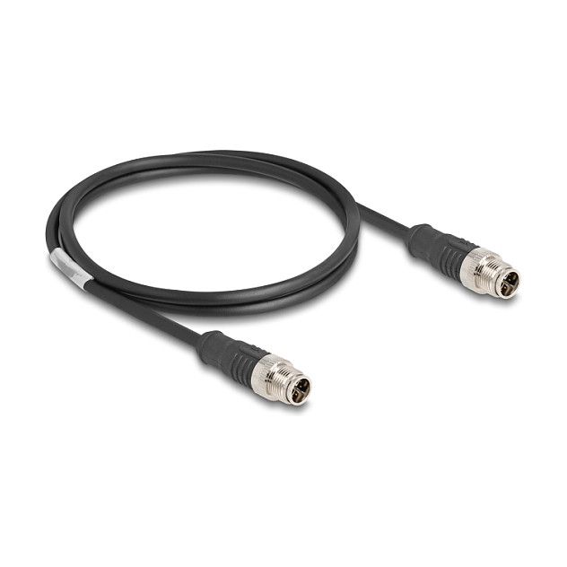 Mrežni kabel DELOCK M12 X-kodirani 8-pinski (M/M), Cat.6A, S/FTP, IP67, 1 m-0