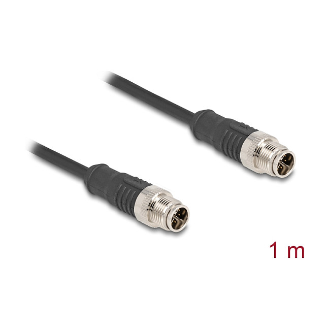 Mrežni kabel DELOCK M12 X-kodirani 8-pinski (M/M), Cat.6A, S/FTP, IP67, 1 m-2