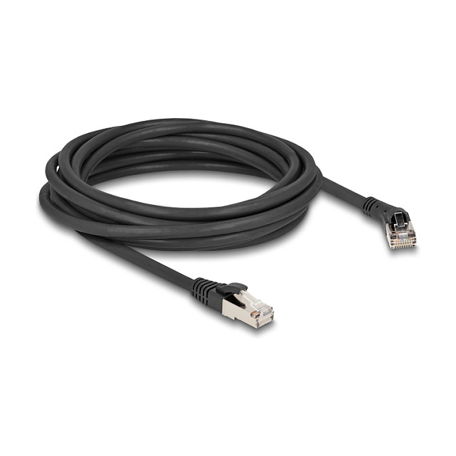 Mrežni kabel DELOCK Cat.8.1 S/FTP (RJ45 pod kutom 45°, 5m, 40 Gbps) crni