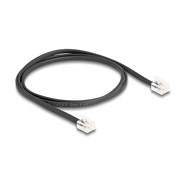 Telefonski kabel DELOCK RJ11 na RJ11 (1 m, crni)-0