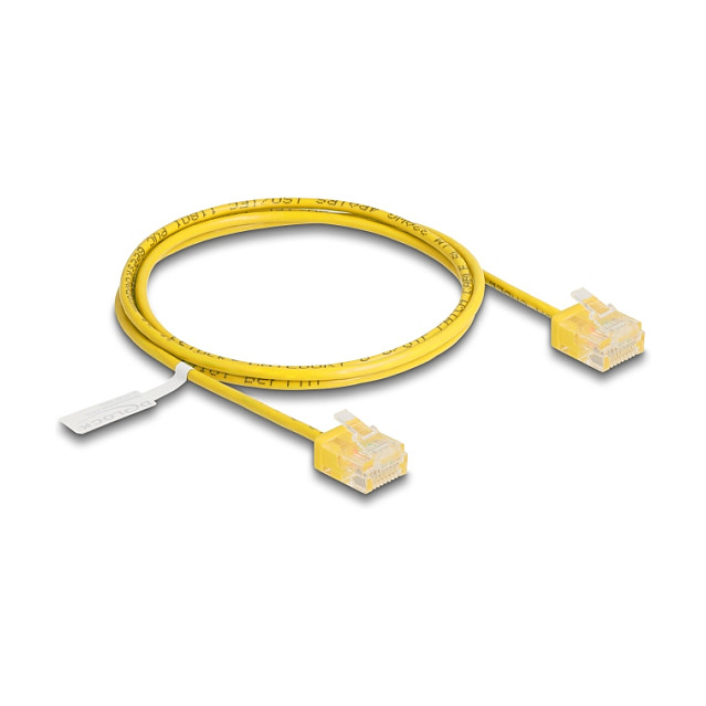 Mrežni kabel DELOCK RJ45 Cat.6 U/UTP Ultra Slim (1 m, žuti, kratki konektori)