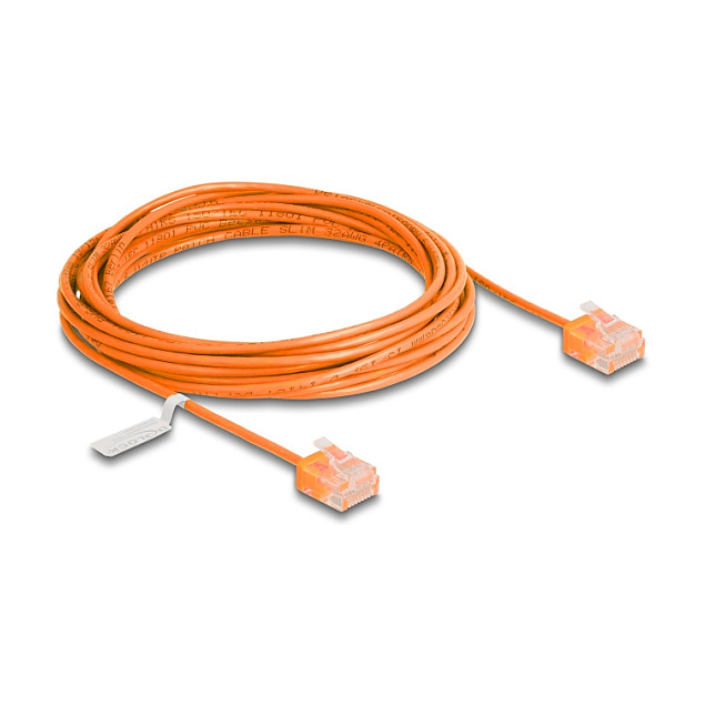 Mrežni kabel DELOCK RJ45 Cat.6 UTP Ultra Slim (5m, narančasti, kratki konektori)-0
