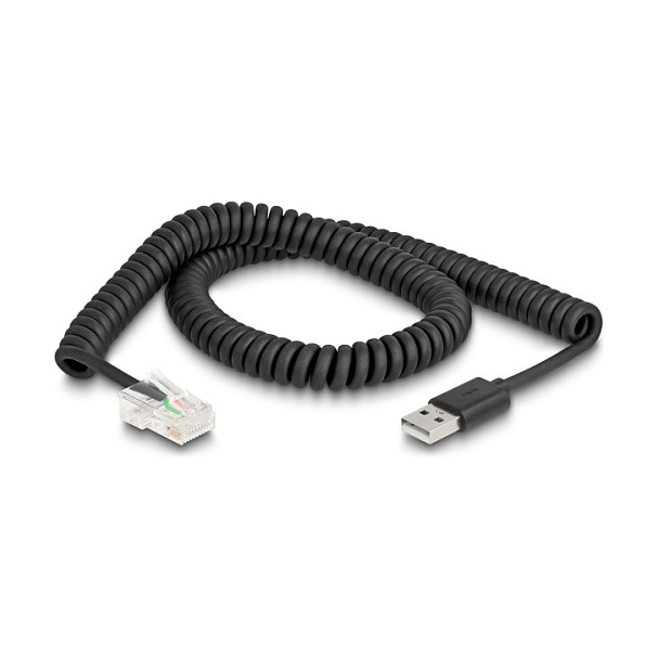 Kabel DELOCK 90601 RJ50 na USB-A za barkod skener (spiralni, 2 m)-0