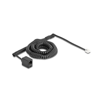 Telefonski spiralni kabel DELOCK RJ11 na RJ45 (10 m, crni)-1