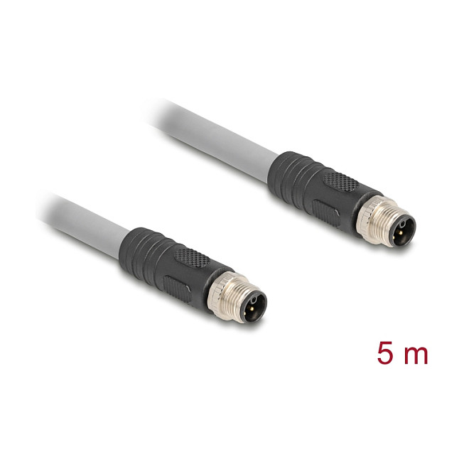 M12 strujni kabel DELOCK 80536 (L-kod, 5-pin, M/M, PUR, 5m)-1
