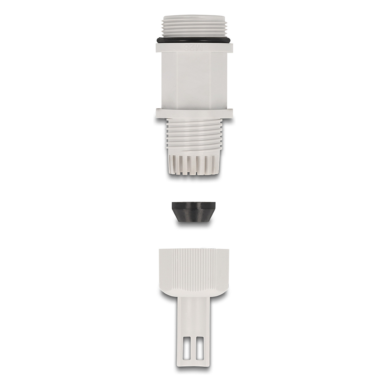 Uvodnica za kabel DELOCK M28 s nosačem za vezicu (IP68, 13-18 mm) siva-2