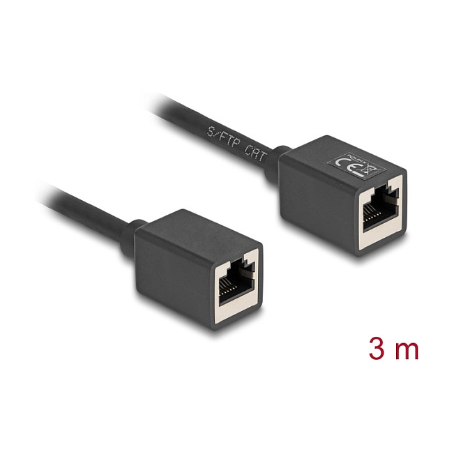 Mrežni produžni kabel DELOCK Cat.6A S/FTP (3m, RJ45 M/Ž, oklopljen)-1
