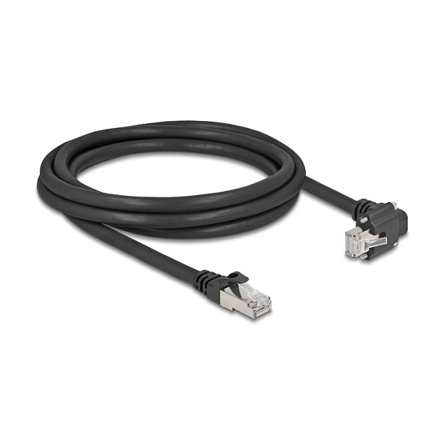 Mrežni kabel DELOCK 80922 GigE Vision (RJ45 90° s vijcima na RJ45, Cat.6 S/FTP, 2m)-1