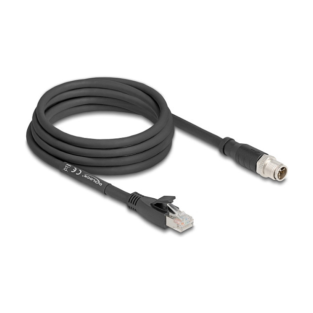 Mrežni kabel DELOCK M12 X-kodirani na RJ45 (Cat.5e, S/FTP, 3 m)-1