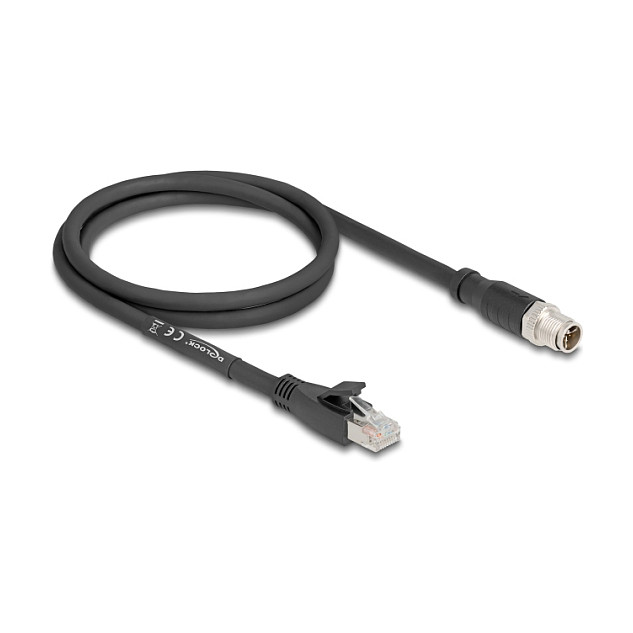 Mrežni kabel DELOCK M12 8-pin X-kodirani na RJ45 (Cat.5e, S/FTP, 1 m)-1