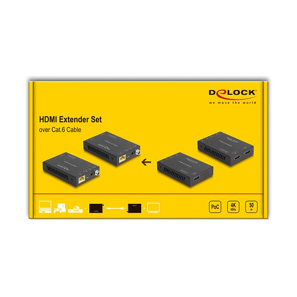 HDMI Extender DELOCK 65955 Set (4K 60Hz, do 50m, HDR, PoC)-5