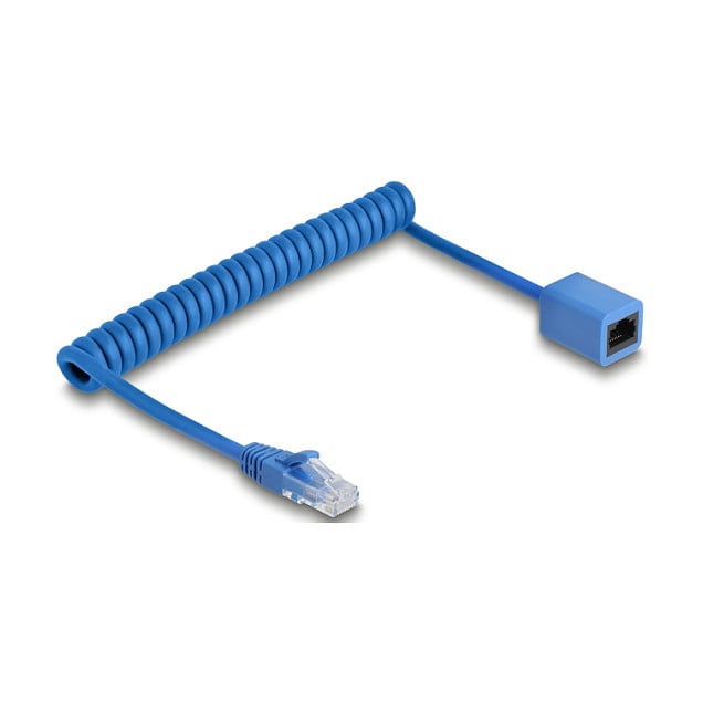 Mrežni kabel DELOCK RJ45 Spiralni Produžni Cat.6 UTP (0.45 - 0.75 m) plavi