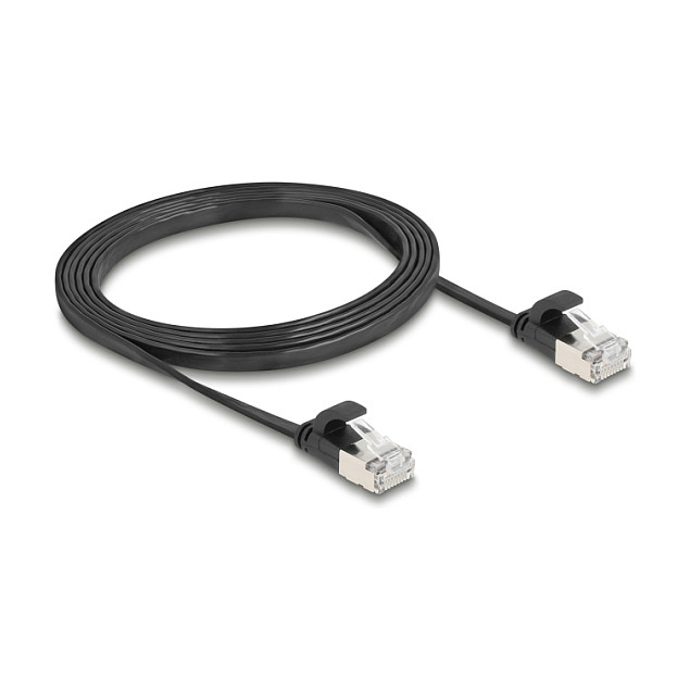 Mrežni kabel DELOCK RJ45 Flat Patch Cat.6A U/FTP (1.5 m, crni)-1