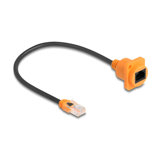 Delock D-Type RJ45 produžni kabel Cat.5e UTP (M/Ž) 30cm, panel mount