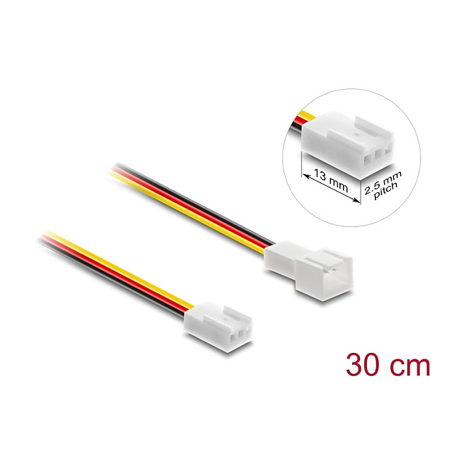 Produžni kabel za ventilator DELOCK 90870 (3-pinski M/Ž, 30 cm)-1