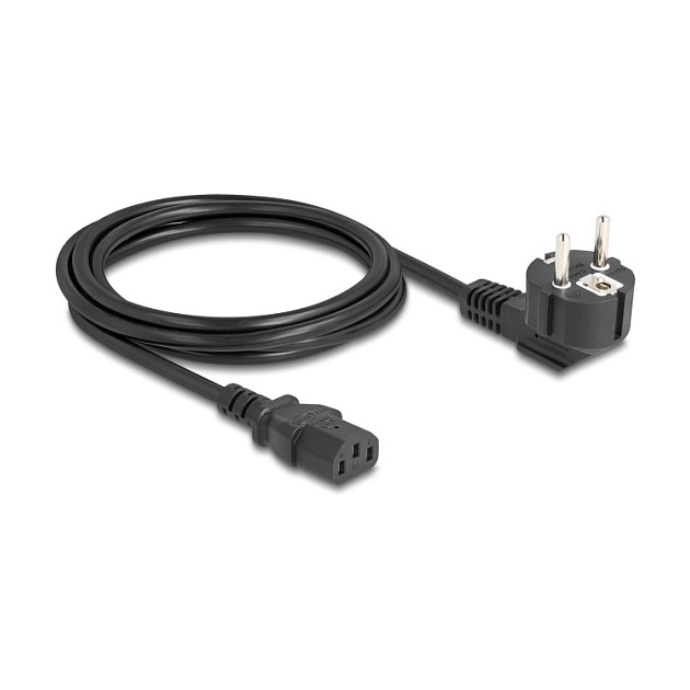 Kabel za napajanje DELOCK CEE 7/7 na C13 (2m, 90° kutni, crni)