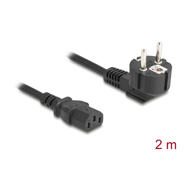 Kabel za napajanje DELOCK CEE 7/7 na C13 (2m, 90° kutni, crni)-1