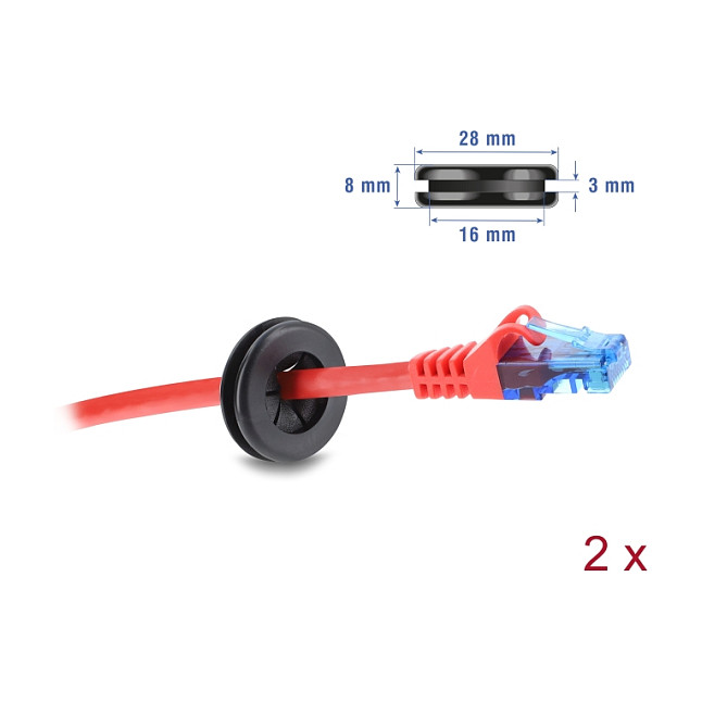 Uvodnica za kabele DELOCK 67323 (gumena, okrugla, Ø 20 mm, crna, 2 kom)-2