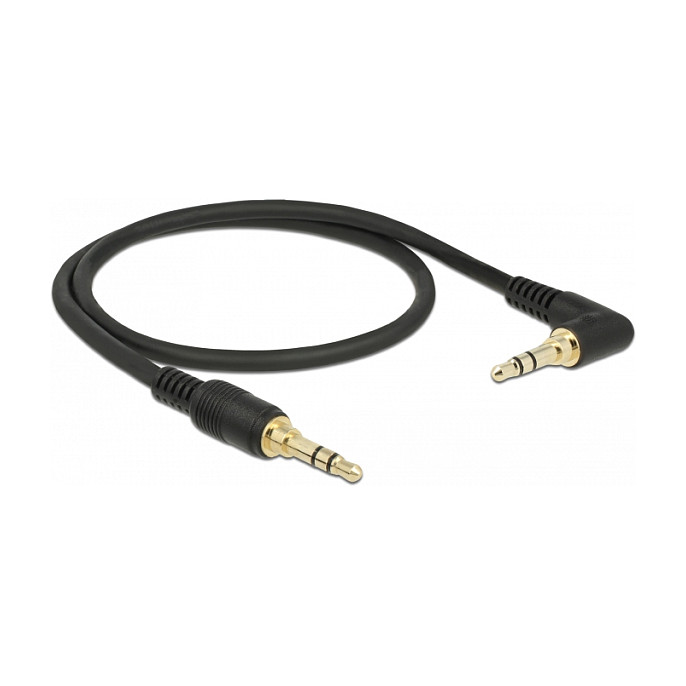 Audio kabel DELOCK 3.5mm 3-pinski stereo jack M > M kutni (0.5m, pozlaćeni kontakti)-0