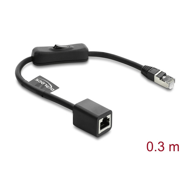 Mrežni kabel DELOCK RJ45 sa prekidačem Cat.6 F/UTP (0.3m, on/off)-0