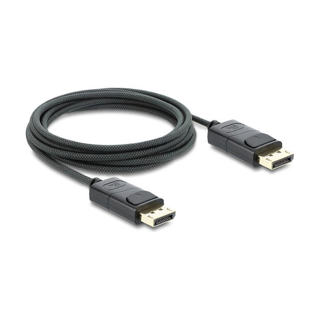 DisplayPort kabel DELOCK 1.4 (8K 60 Hz, 32.4 Gbps, pleteni) 2 m