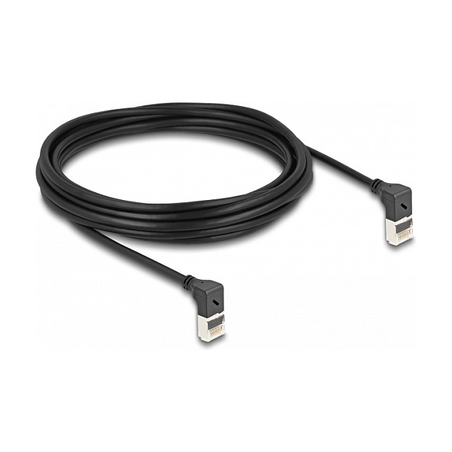 Mrežni kabel DELOCK RJ45 Cat.6A S/FTP Slim 90° kutni, 5m, crni-0